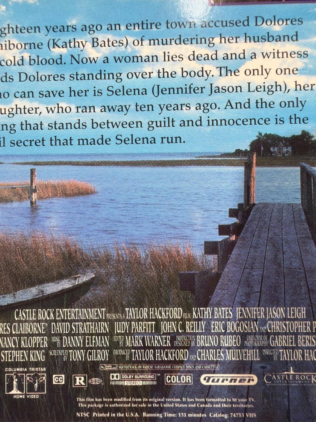 Vintage Dolores Claiborne VHS 1995 Stephen King Kathy Bates Thriller Movie NTSC