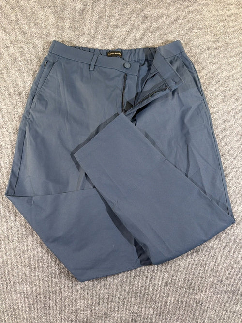 Banana Republic Performance Chino Pants Men 36x30 Slate Blue Elastic Waist Tech