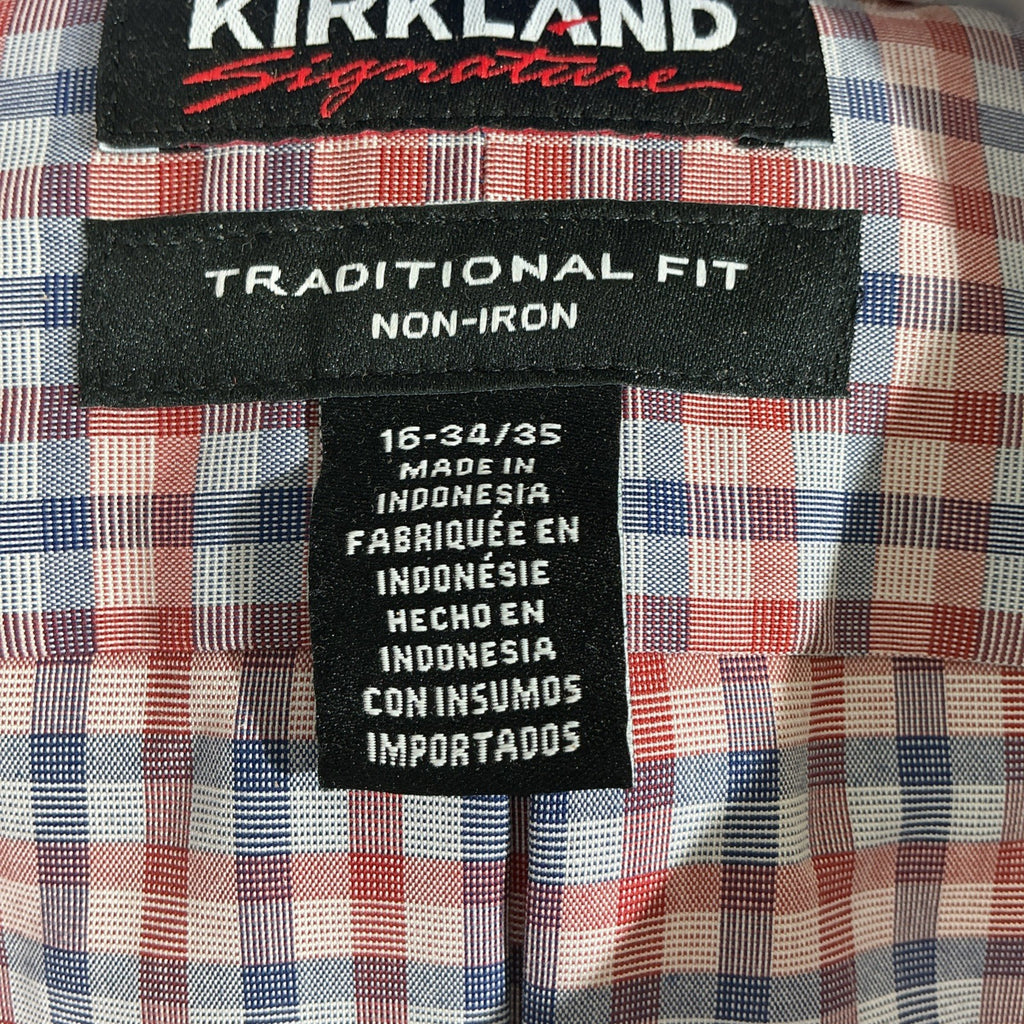 Kirkland Men's Traditional Fit Non-Iron Dress Shirt, Multicolor, Size 16x 34x35