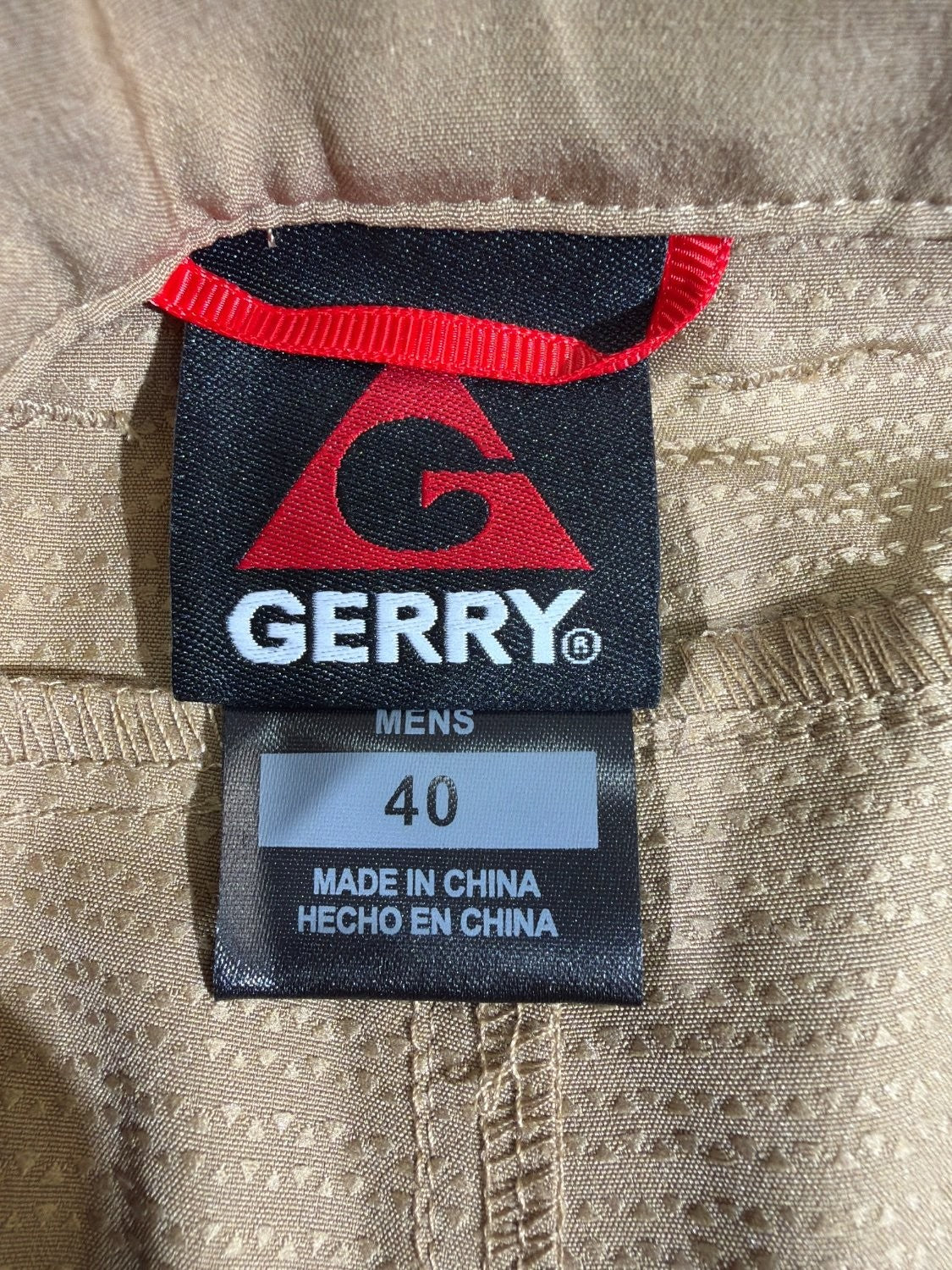 Gerry Men's Trail Short Size 40 Tan Hiking Quick Dry Stretch UPF Pockets 279782