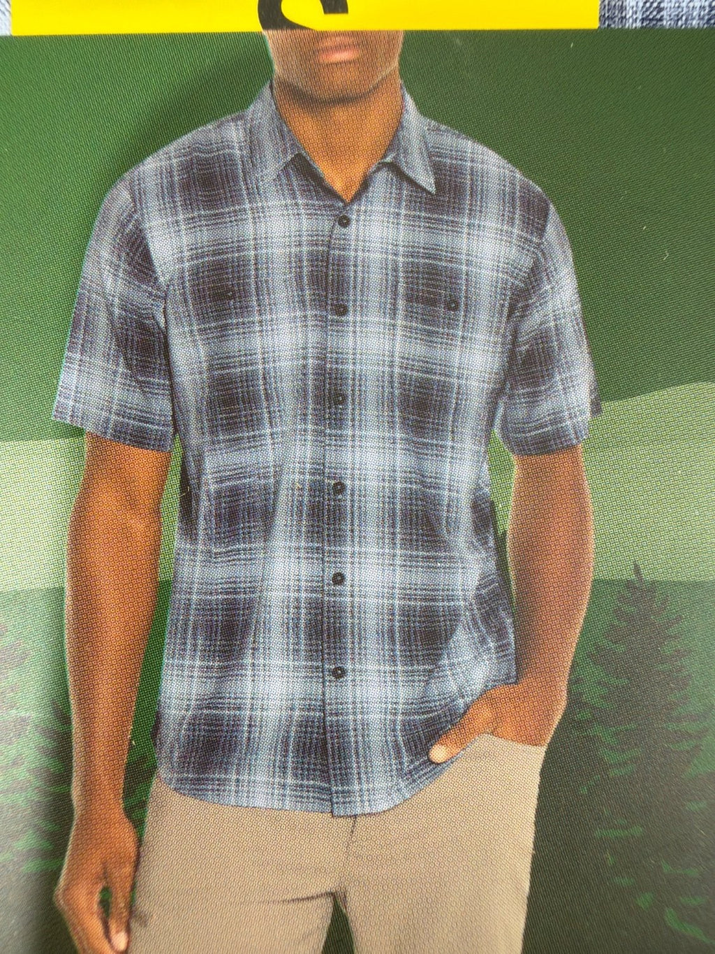 Orvis Classic Collection Tech Shirt Men Small Blue Plaid Short Sleeve 1875212