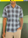 Orvis Classic Collection Tech Shirt Men Small Blue Plaid Short Sleeve 1875212