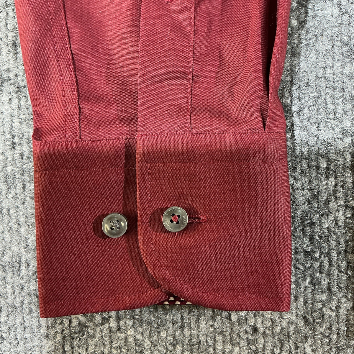 Hugo Boss Shirt Mens Size 37Red Long Sleeve Button Up Slim Fit Fashion Designer