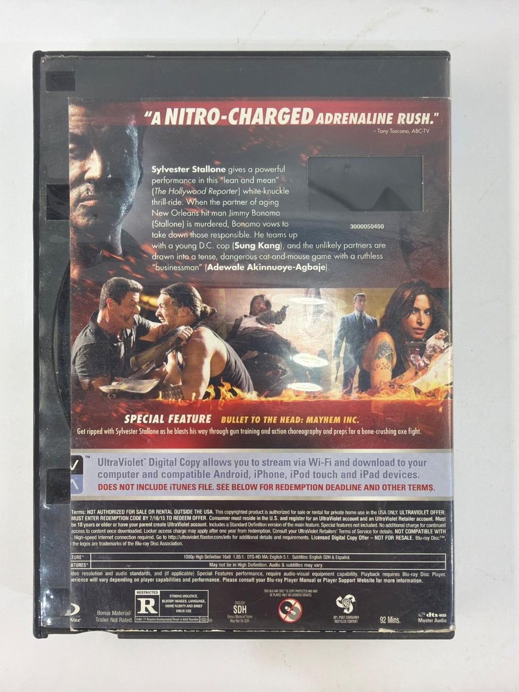 Vintage Bullet to the Head Blu-ray DVD Combo Pack Warner Bros Sylvester