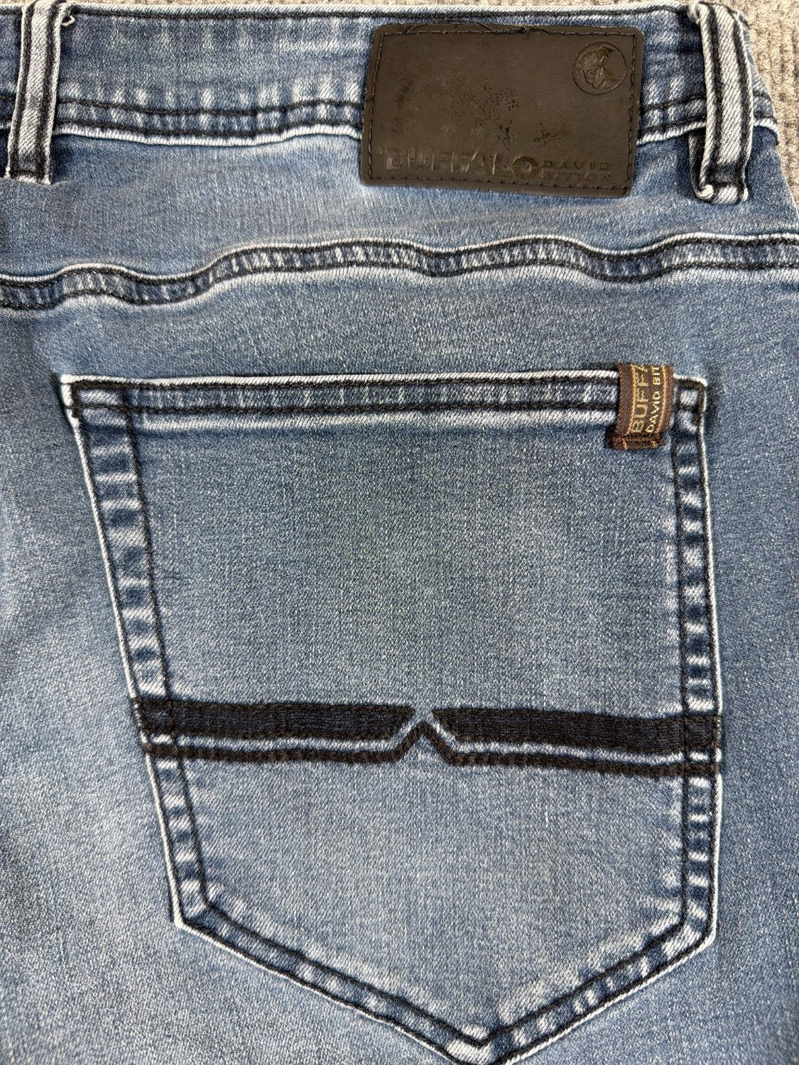 Buffalo David Bitton Axel Slim Stretch Men's Jeans Blue Faded Wash 34 x 30 EU 34