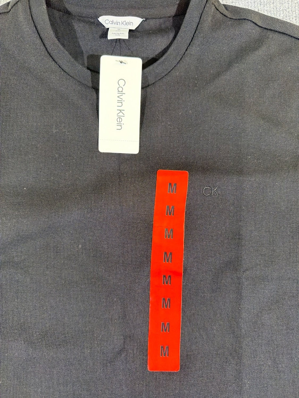 Calvin Klein Refined Knits Men's Crewneck T-Shirt Black Cotton Blend Size M NWT