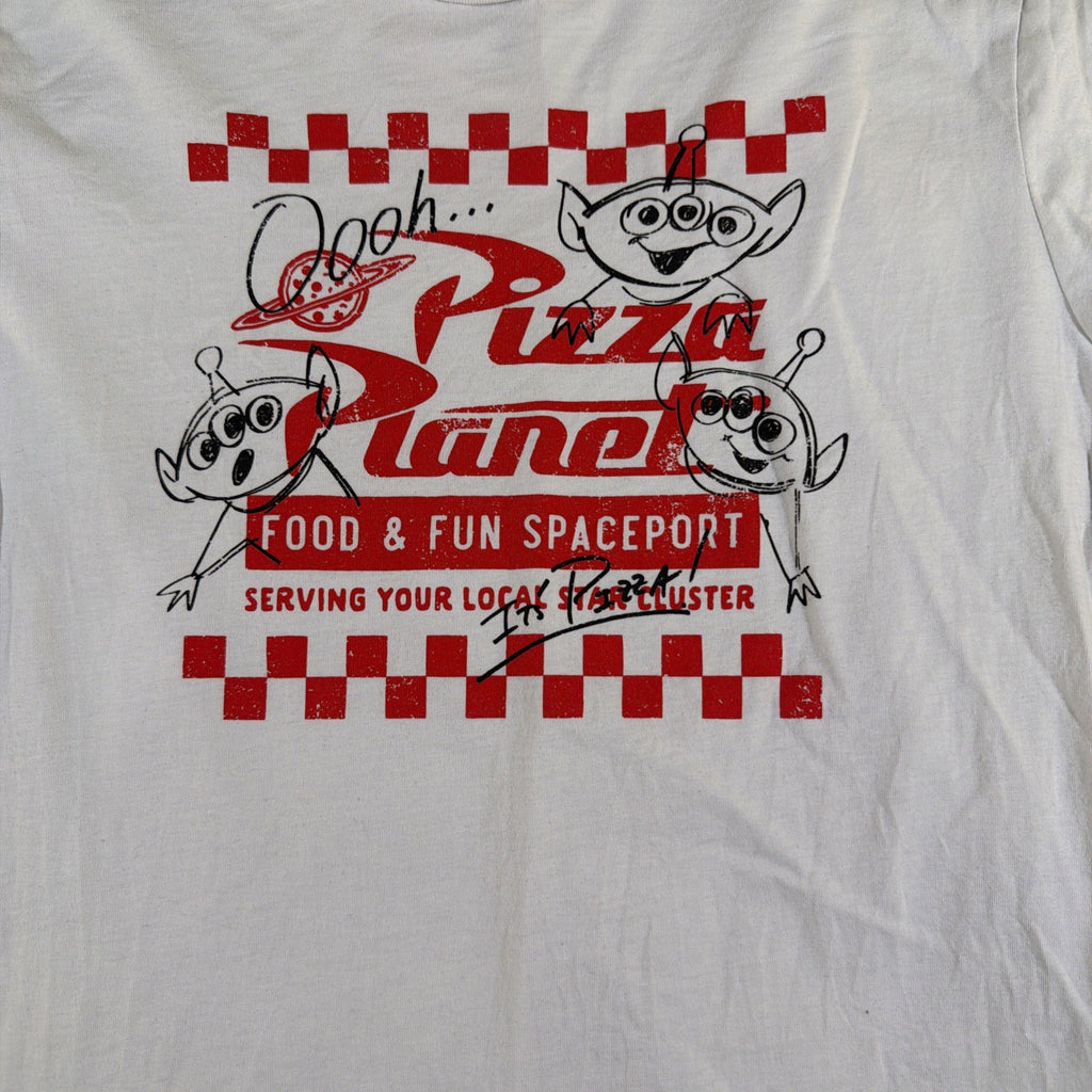 NEW Disney Parks Pixar Toy Story Pizza Planet Aliens White T-shirt Adult 2XL NWT