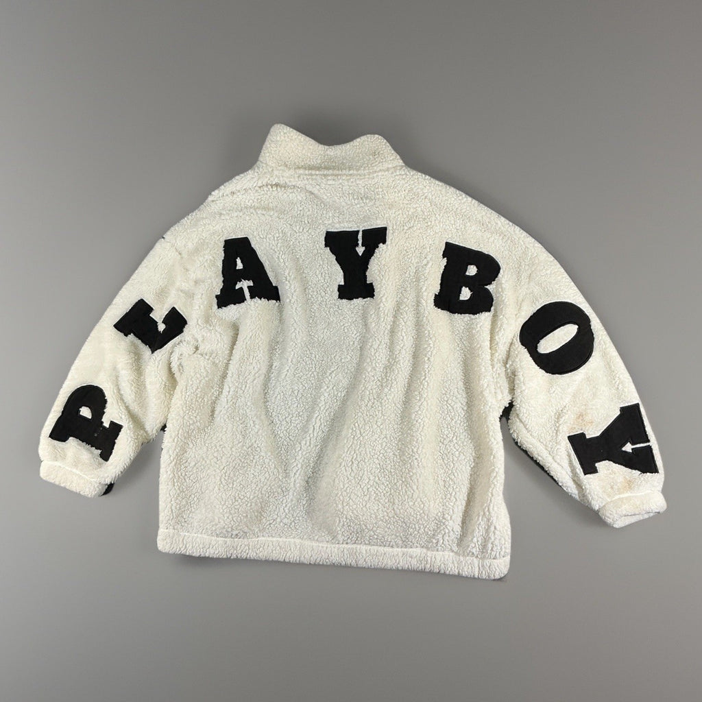 Women's Playboy by PacSun Oversized White/Ivory Sherpa Fleece Jacket Size XS/X