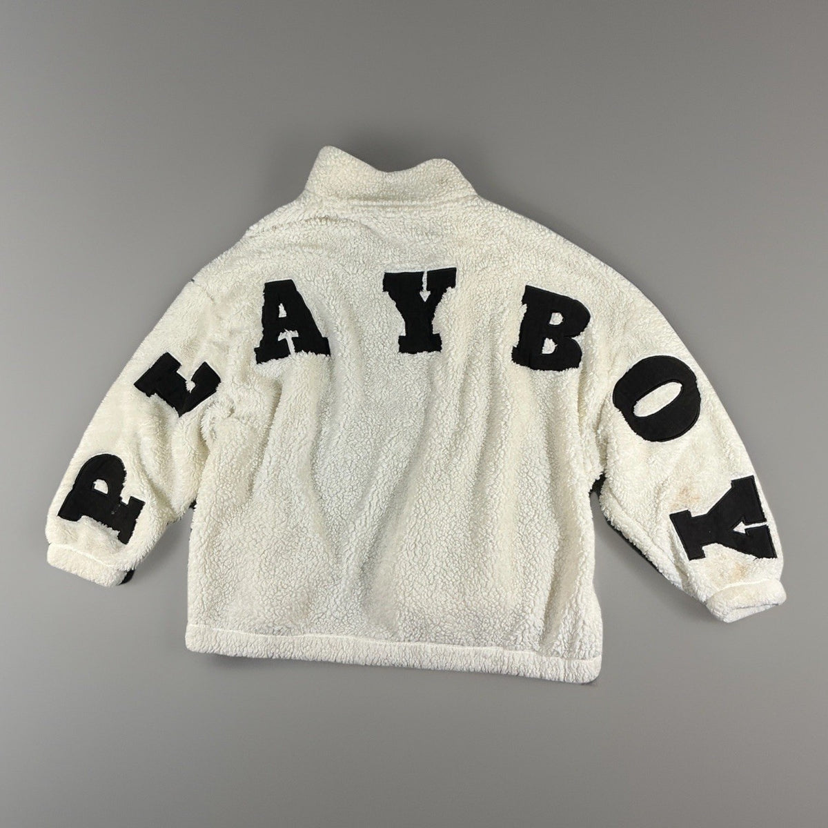 Women's Playboy by PacSun Oversized White/Ivory Sherpa Fleece Jacket Size XS/X