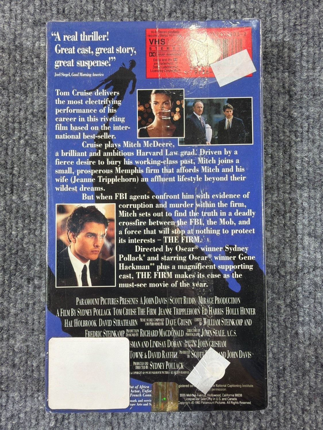 Vintage The Firm VHS Tom Cruise Sydney Pollack Paramount 32523 Sealed New 1993