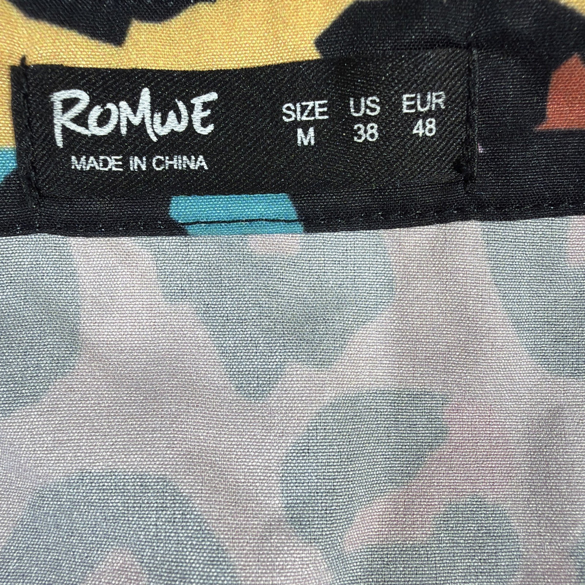 ROMWE Street Life Leopard Patchwork Shirt Size M Urban Fashion Design
