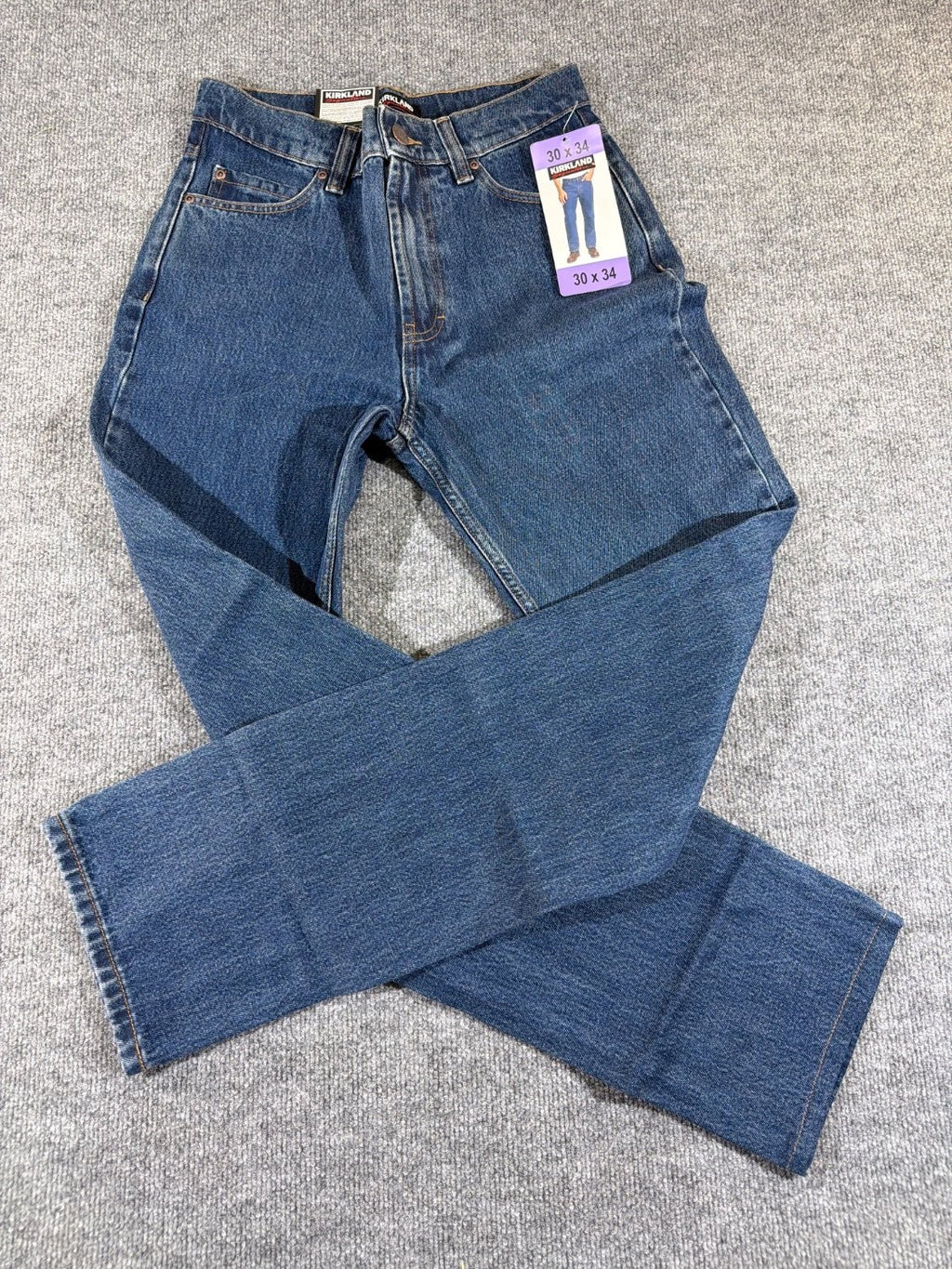 EU 30 Kirkland Signature Men's 5-Pocket Denim Jeans Straight Leg Blue 30 x 34
