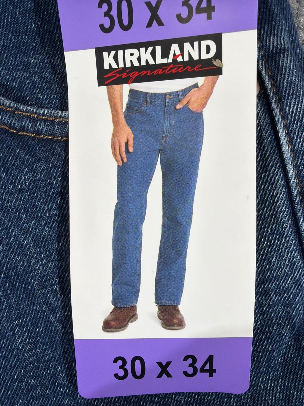 EU 30 Kirkland Signature Men's 5-Pocket Denim Jeans Straight Leg Blue 30 x 34