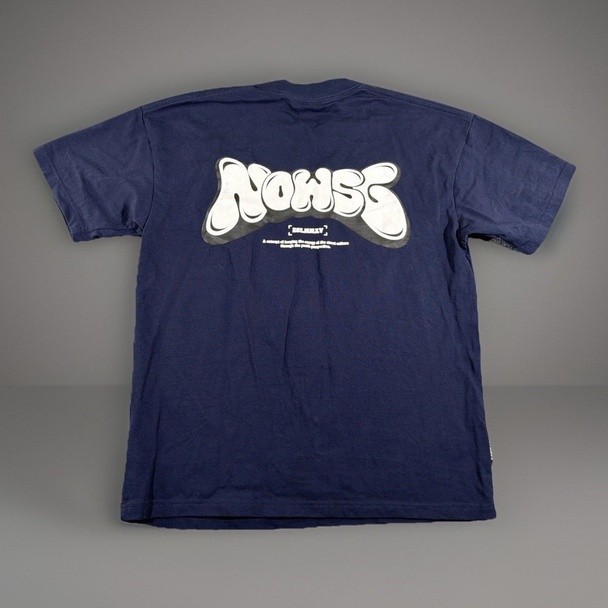 NEEDS OF WISDOM Puff Bubble Tee - Navy Size Small Urban Style Fashion Designer