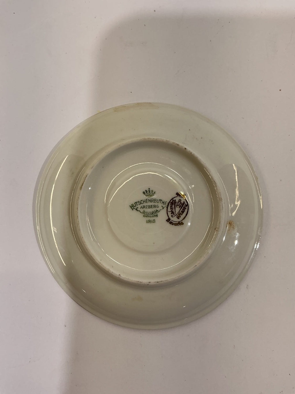 Hutschenreuther Iris Saucer Green Porcelain Tea Coffee Cup Vintage OF Germany