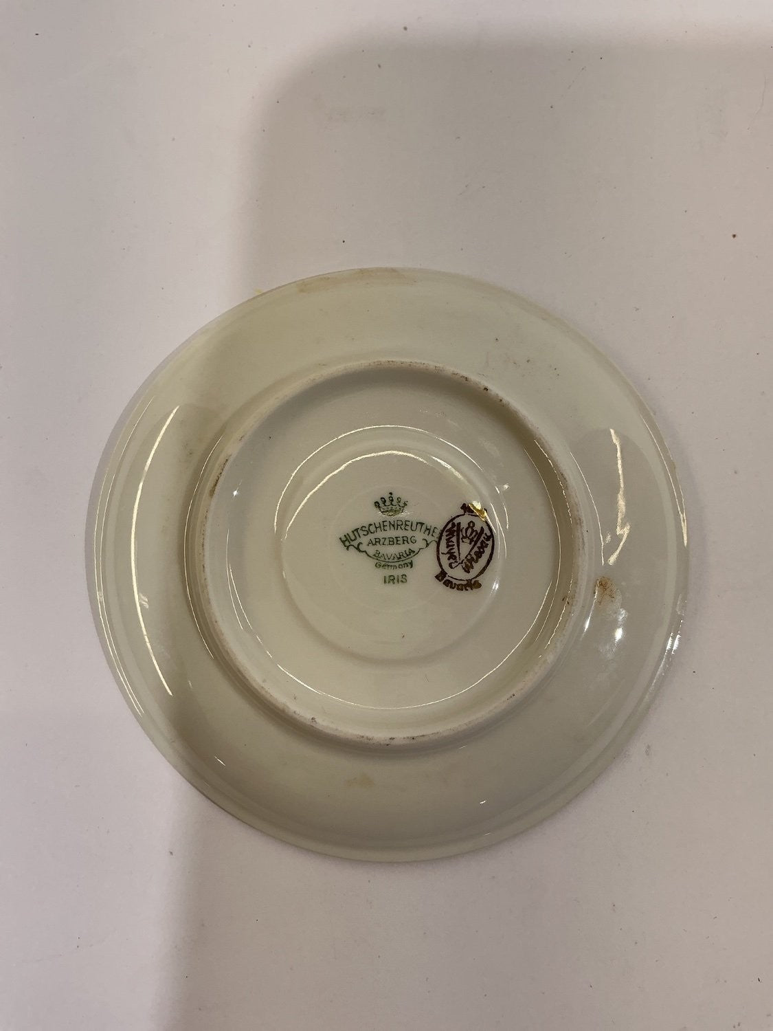 Hutschenreuther Iris Saucer Green Porcelain Tea Coffee Cup Vintage OF Germany