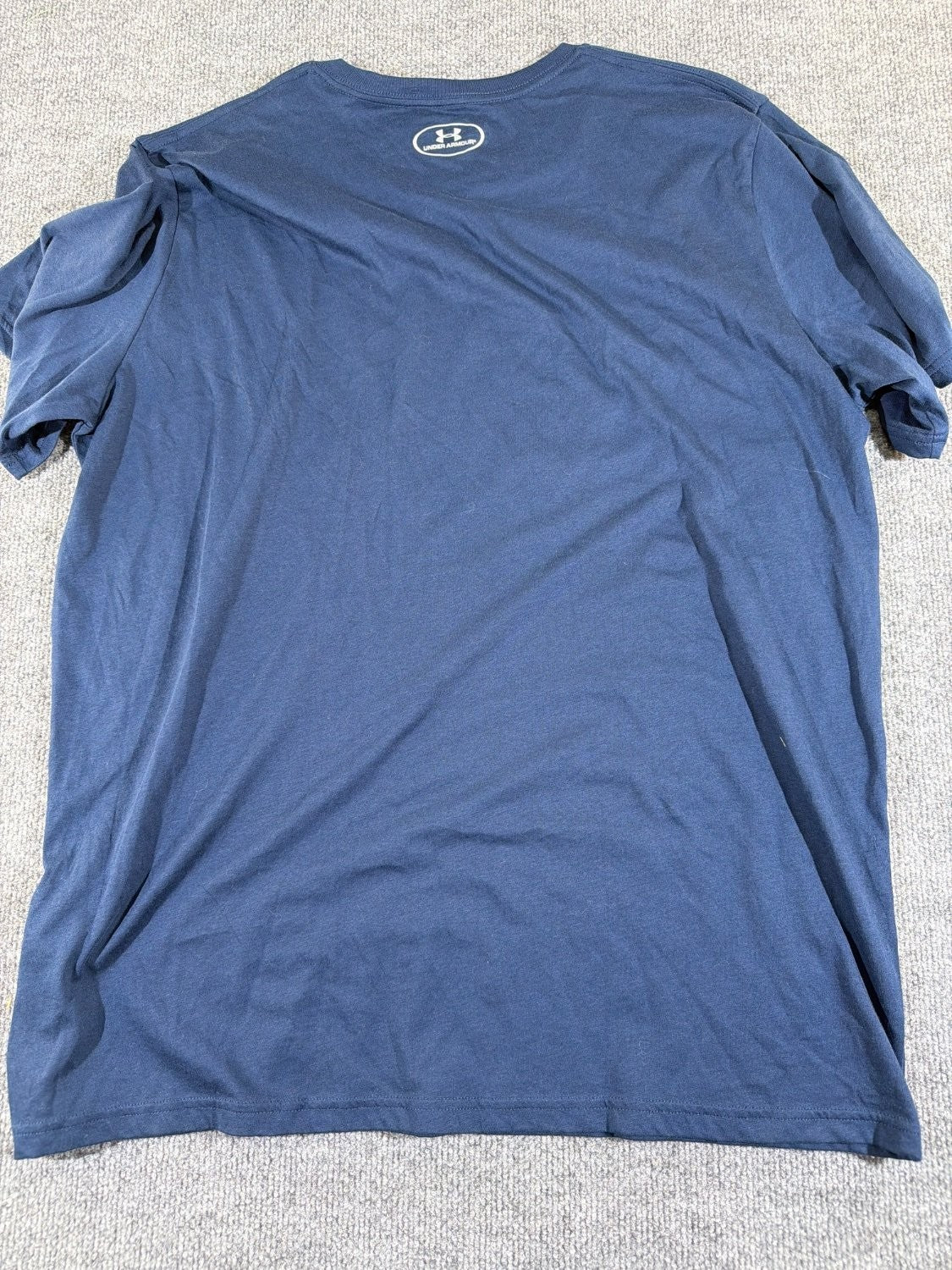 Under Armour HeatGear T-Shirt Mens 2XL Loose Fit Navy Blue Ombre Logo Graphic