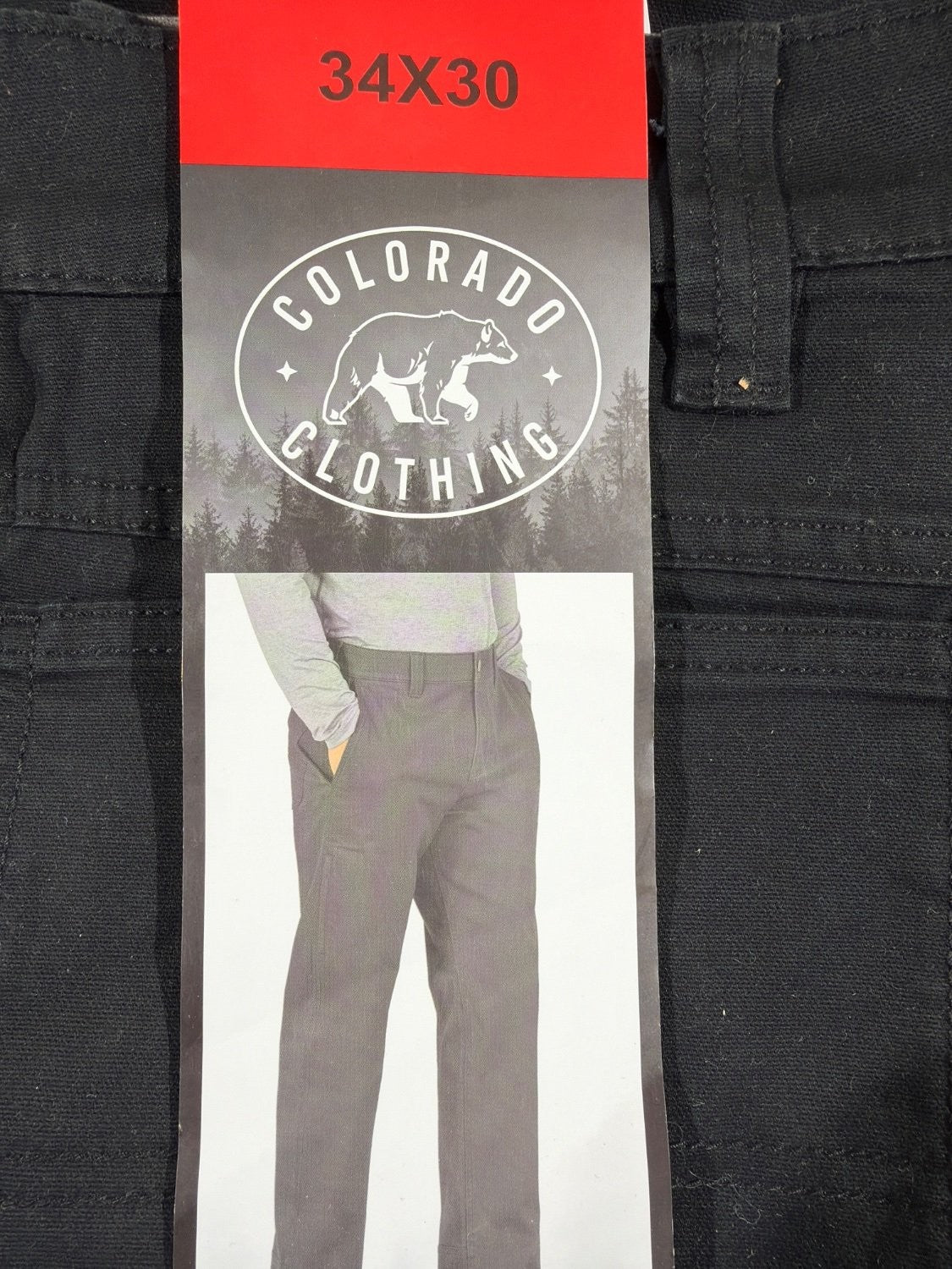 EU 34 Colorado Clothing Men's Utility Pant Relaxed Fit Stretch Twill Black