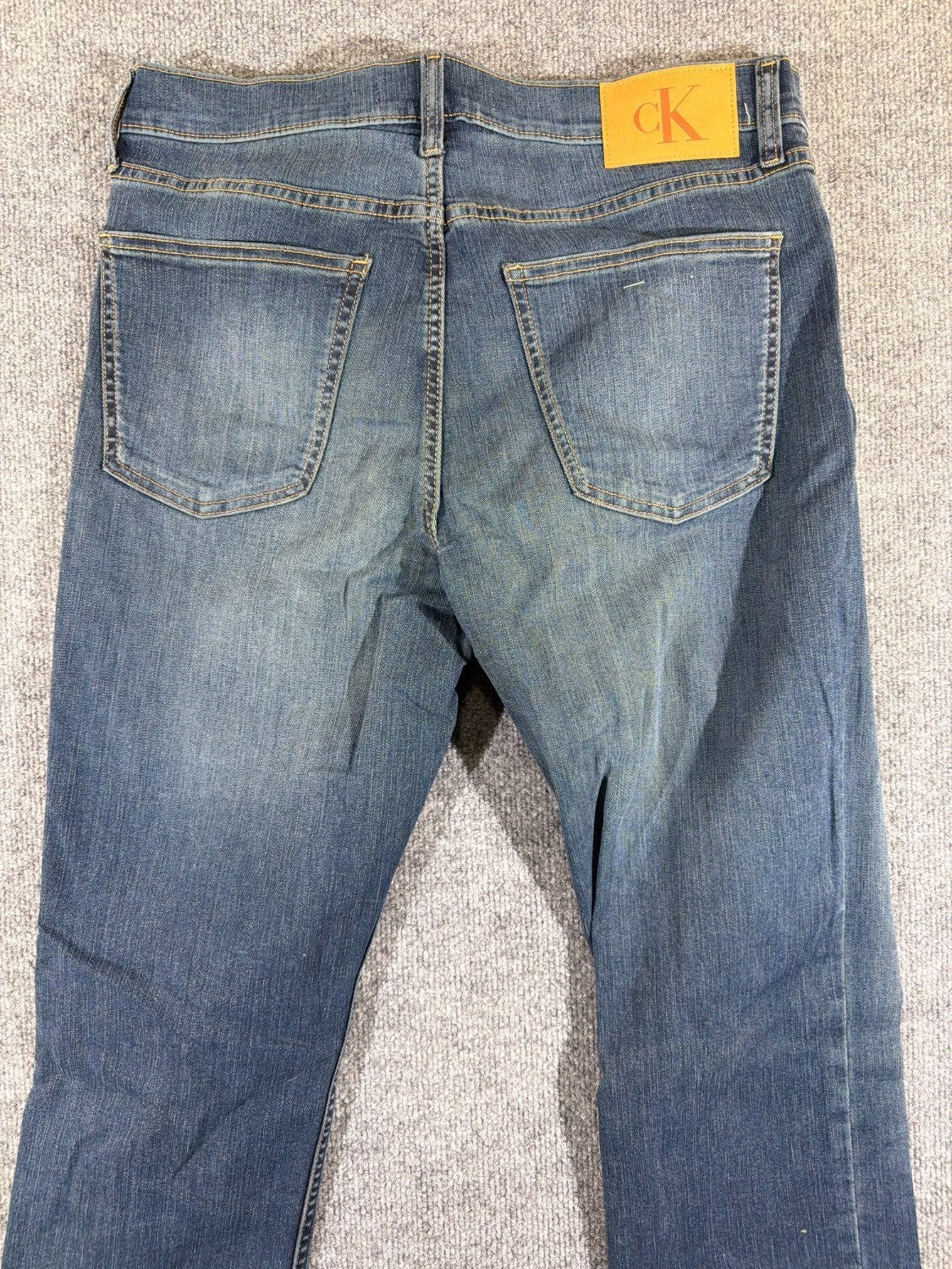 Calvin Klein Jeans Men's Straight Leg Blue Denim Jeans W34 L29 Dark Wash EU 34