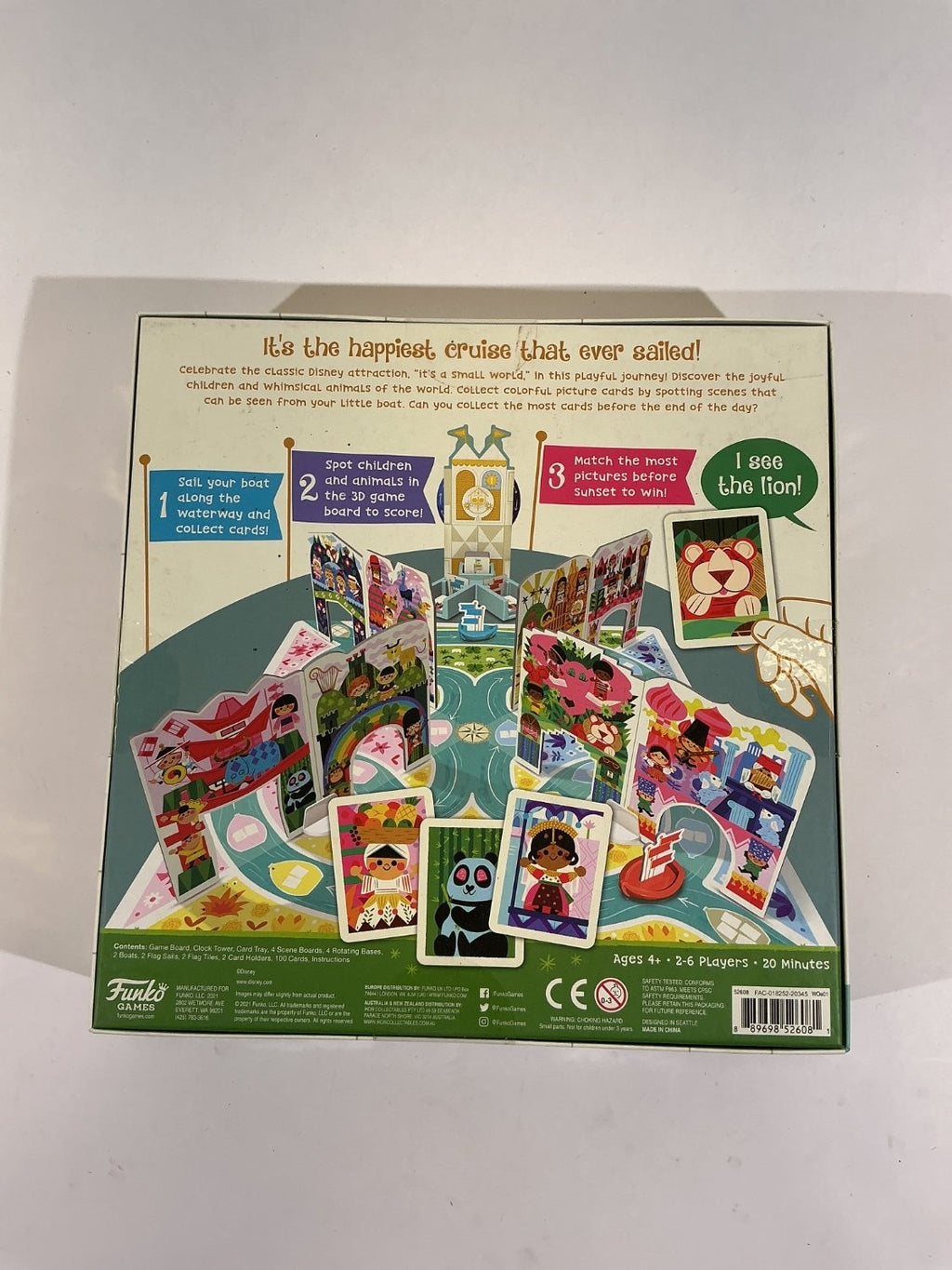 Funko Games Disney It's a Small World Board Game 2021 Complete FAC-018252-20345