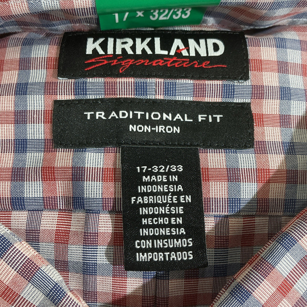Kirkland Men's Traditional Fit Non-Iron Dress Shirt, Multicolor, Size 18-32x33
