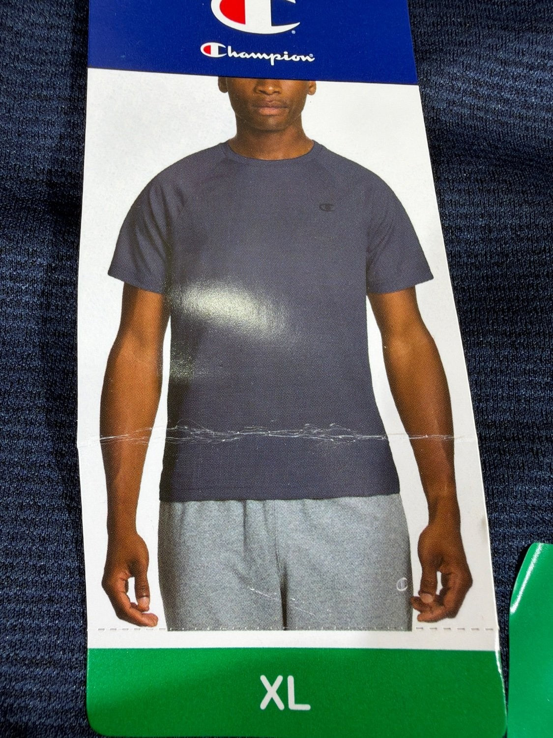 Champion Duo Dry Men's XL Performance T-Shirt Navy Blue Heathered Raglan NWT New