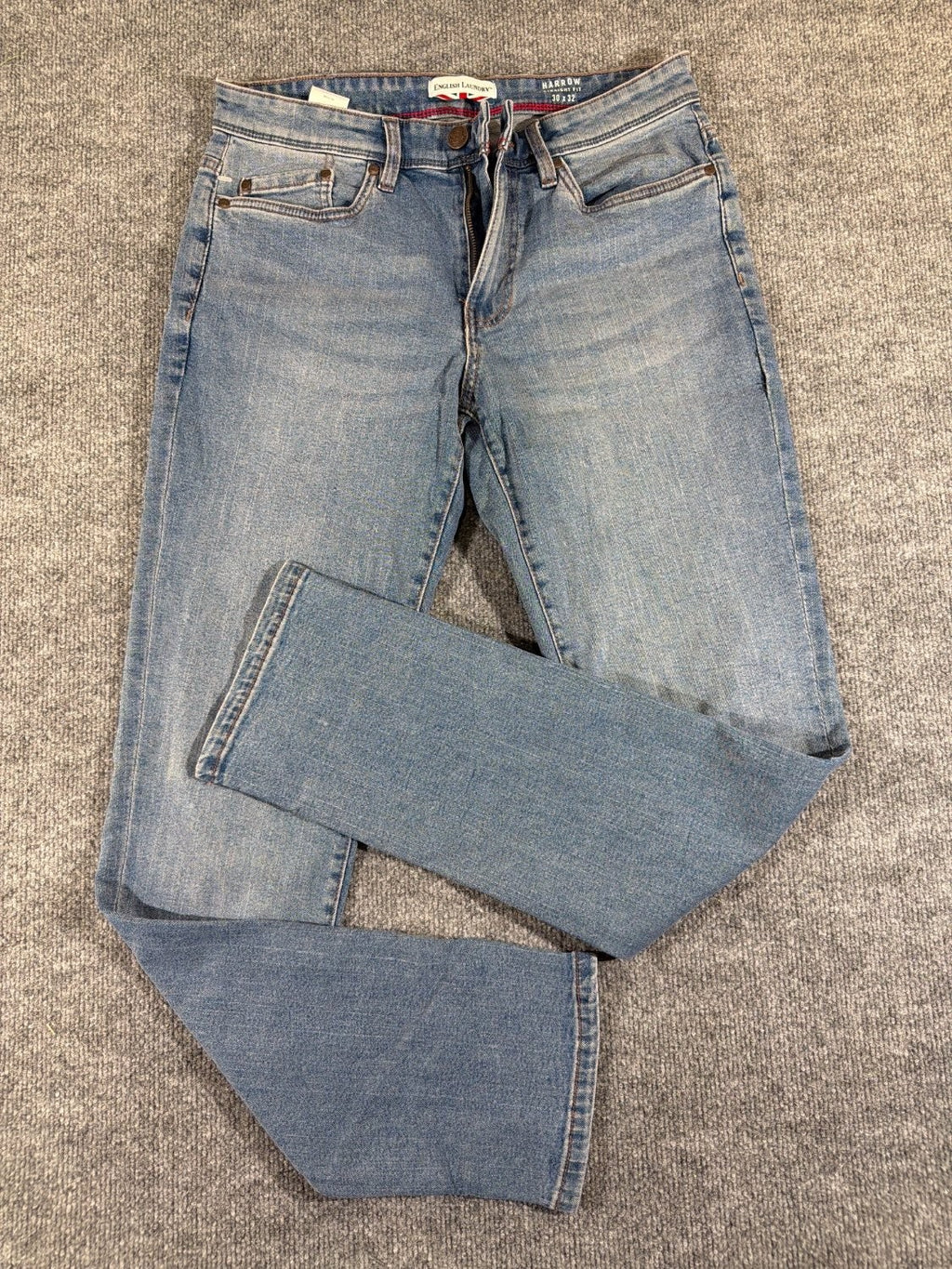 English Laundry Harrow Straight Fit Men's Jeans Blue Stretch Denim 30 x 32 EU 30