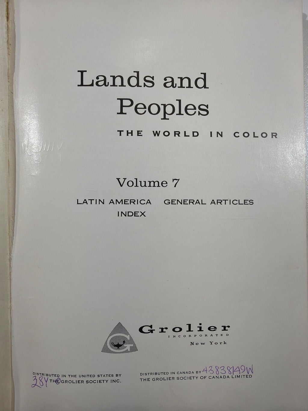 Vintage Lands and Peoples Volume 7 Latin America Grolier Society Hardcover Book
