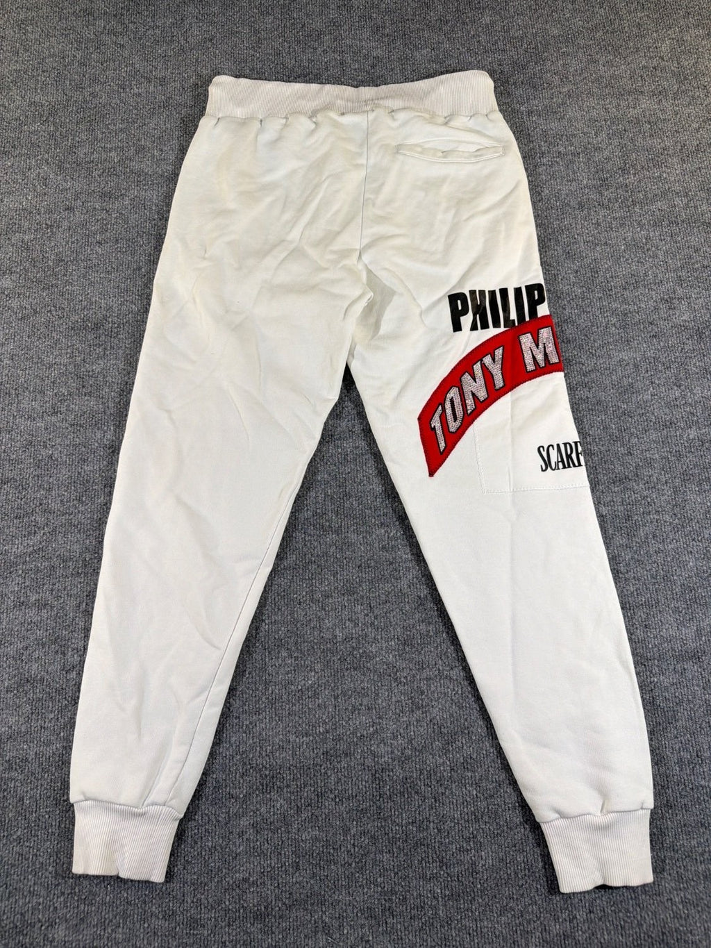 Philipp Plein Scarface Tony Montana Jogger Sweatpants MJT1263 White Men Size S
