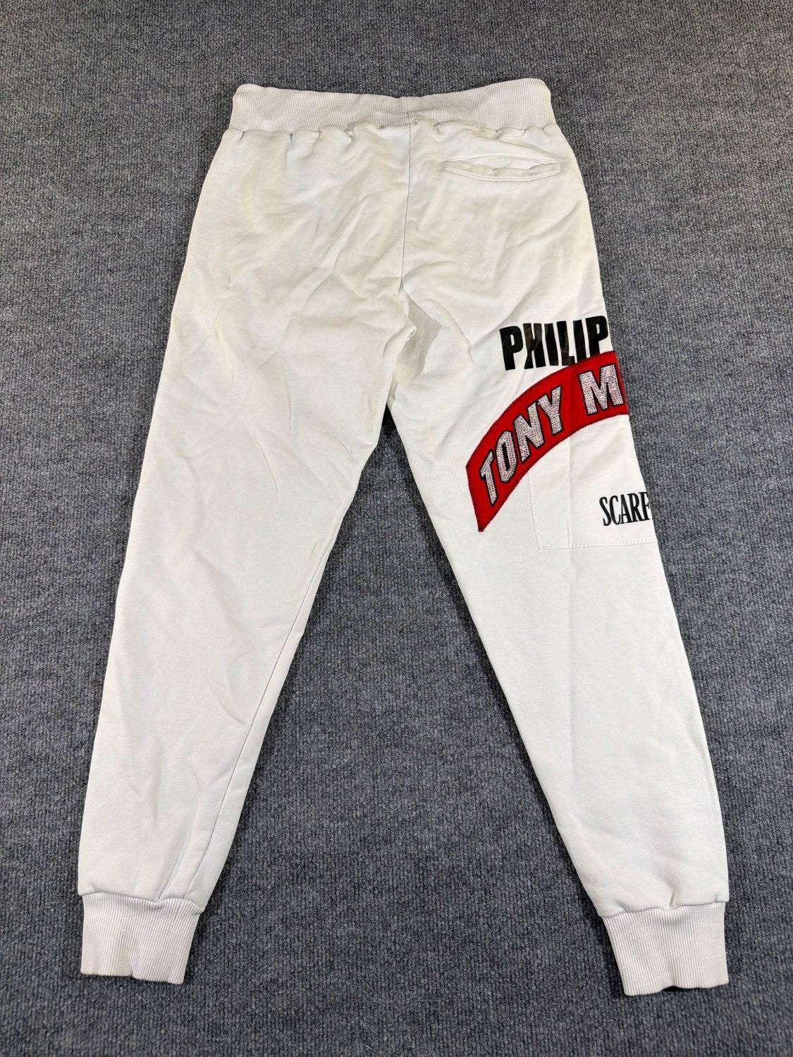 Philipp Plein Scarface Tony Montana Jogger Sweatpants MJT1263 White Men Size S