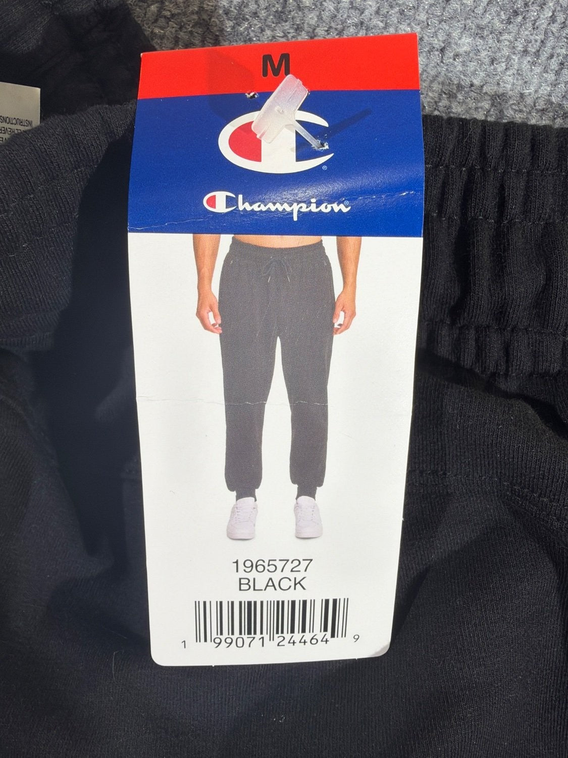 Champion Men's Fleece Jogger Sweatpants 1965727 Black Size M Zipper Pockets NWT