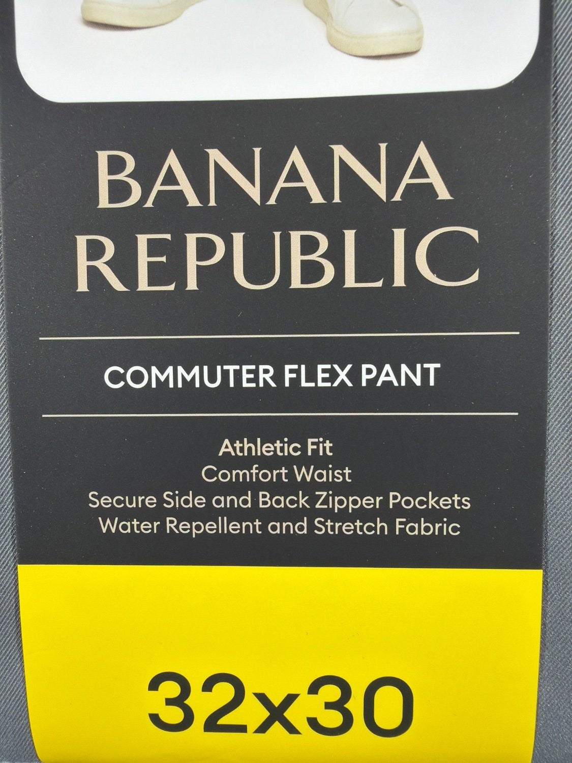 EU 32 Banana Republic Commuter Flex Pant Men 32x30 Gray Athletic Fit Water