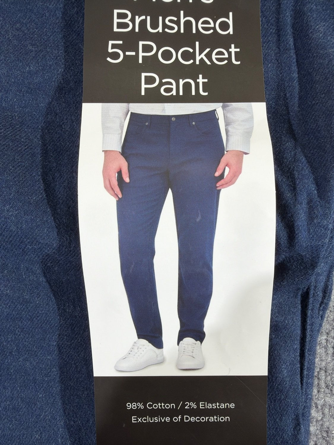 Kirkland Signature Men's Brushed 5-Pocket Pant Navy Blue Stretch 36x30 Chino NWT