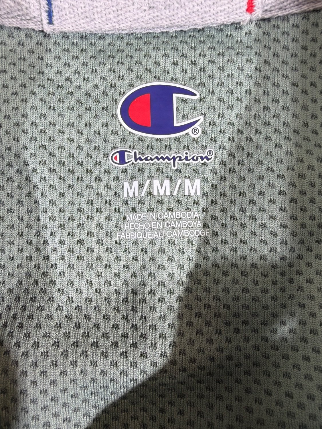 Champion Men's Performance T-Shirt Medium Gray Heathered Mesh Raglan Crew Neck M