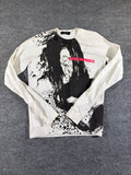 DSQUARED2 Paint Splatter Logo Sweatshirt Men Size S Gray Raglan Crewneck Italy