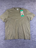 Kirkland Signature Men XL T-Shirt Olive Green Heathered Cotton Blend Crew Neck