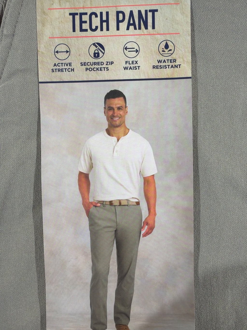Weatherproof Vintage Men's Tech Pant 32x30 Gray Straight Fit Water Resistant NWT