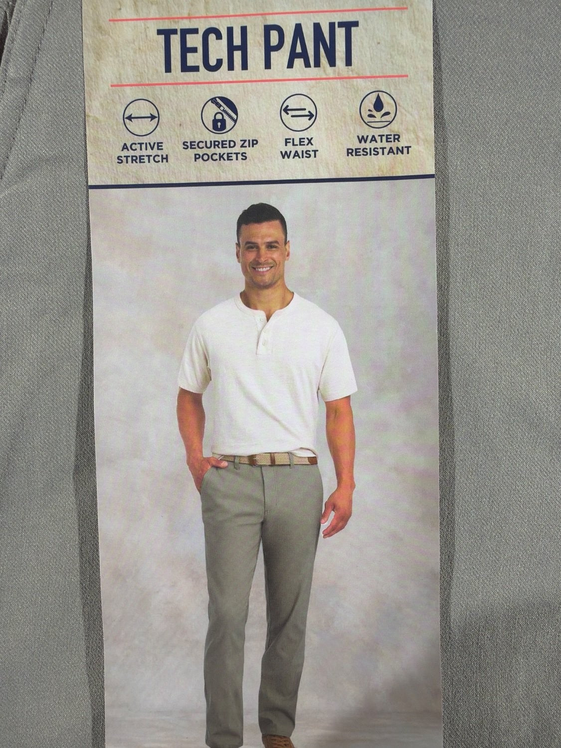 Weatherproof Vintage Men's Tech Pant 32x30 Gray Straight Fit Water Resistant NWT