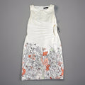 Ivanka Trump Dress Womens M Floral Print Sleeveless Sheath Gold Zipper Chic