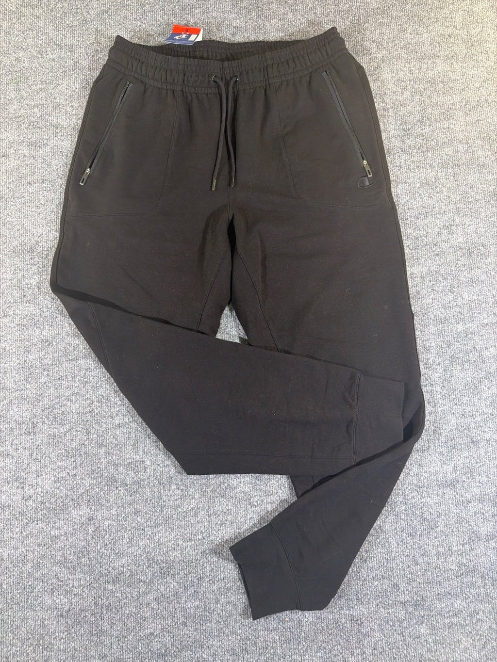 Champion Men's Fleece Jogger Sweatpants 1965727 Black Size M Zipper Pockets NWT