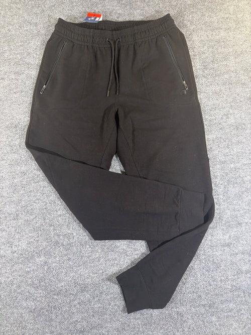 Champion Men's Fleece Jogger Sweatpants 1965727 Black Size M Zipper Pockets NWT