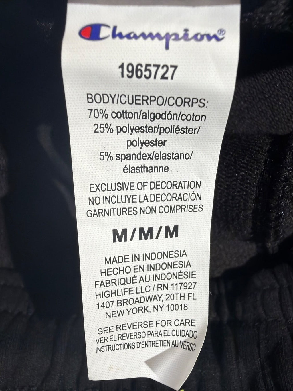 Champion Men's Fleece Jogger Sweatpants 1965727 Black Size M Zipper Pockets NWT