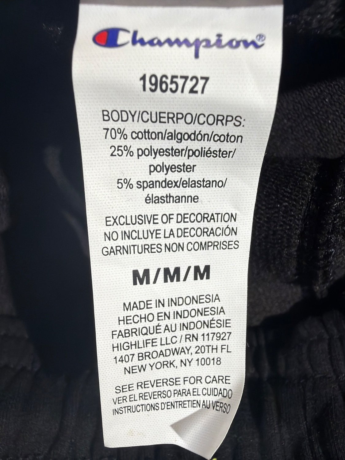 Champion Men's Fleece Jogger Sweatpants 1965727 Black Size M Zipper Pockets NWT