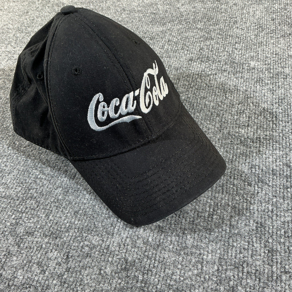 Black Coca Cola Hat With Off Set Silver Sparkle Embroidery