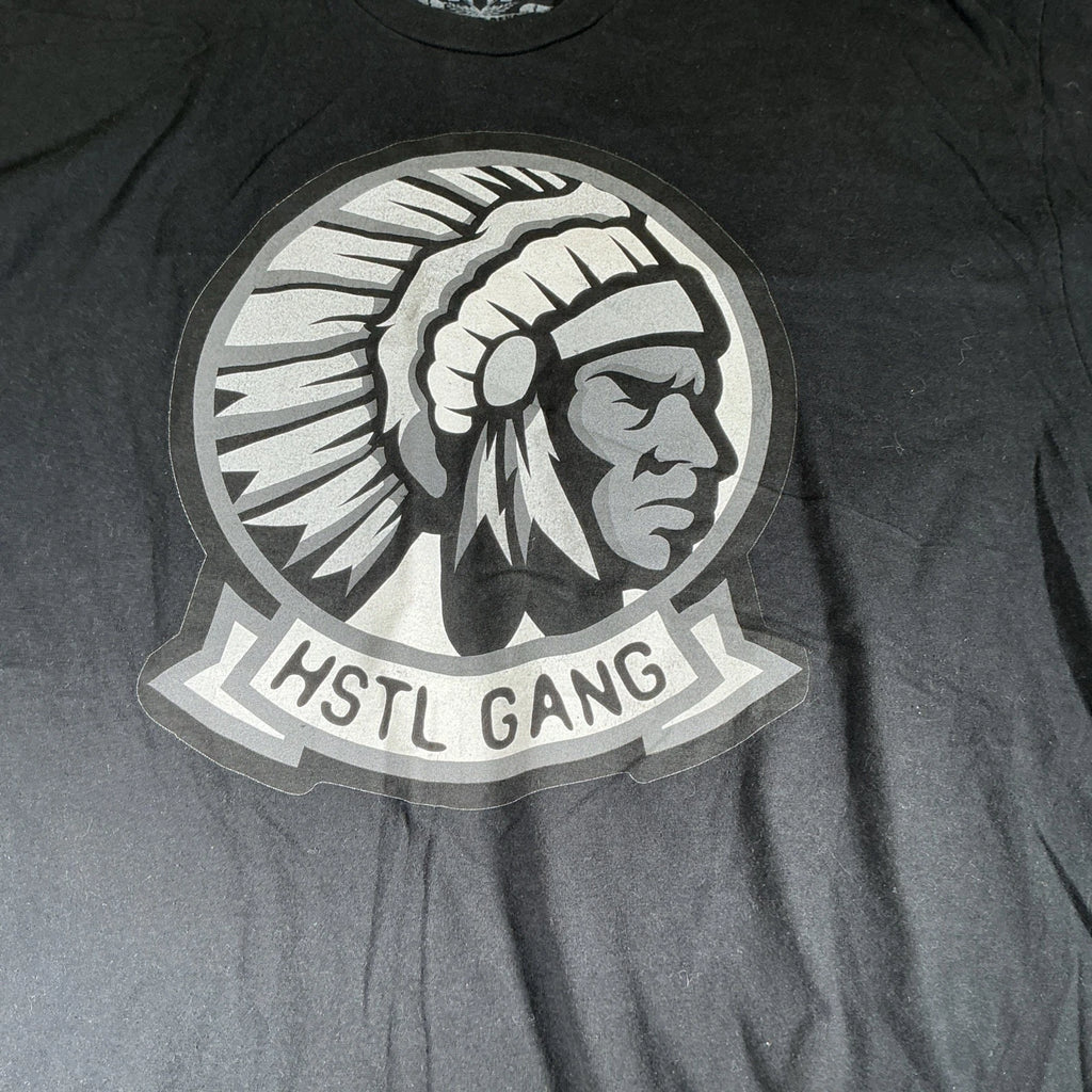 Hustle Gang Macro Classics Logo T-shirt is a black cotton tee 2 XL Size