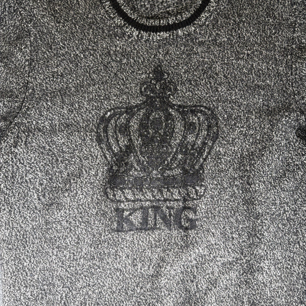 Dolce & Gabbana Boy's Crown King Cashmere Sweater Gray | Sz 50