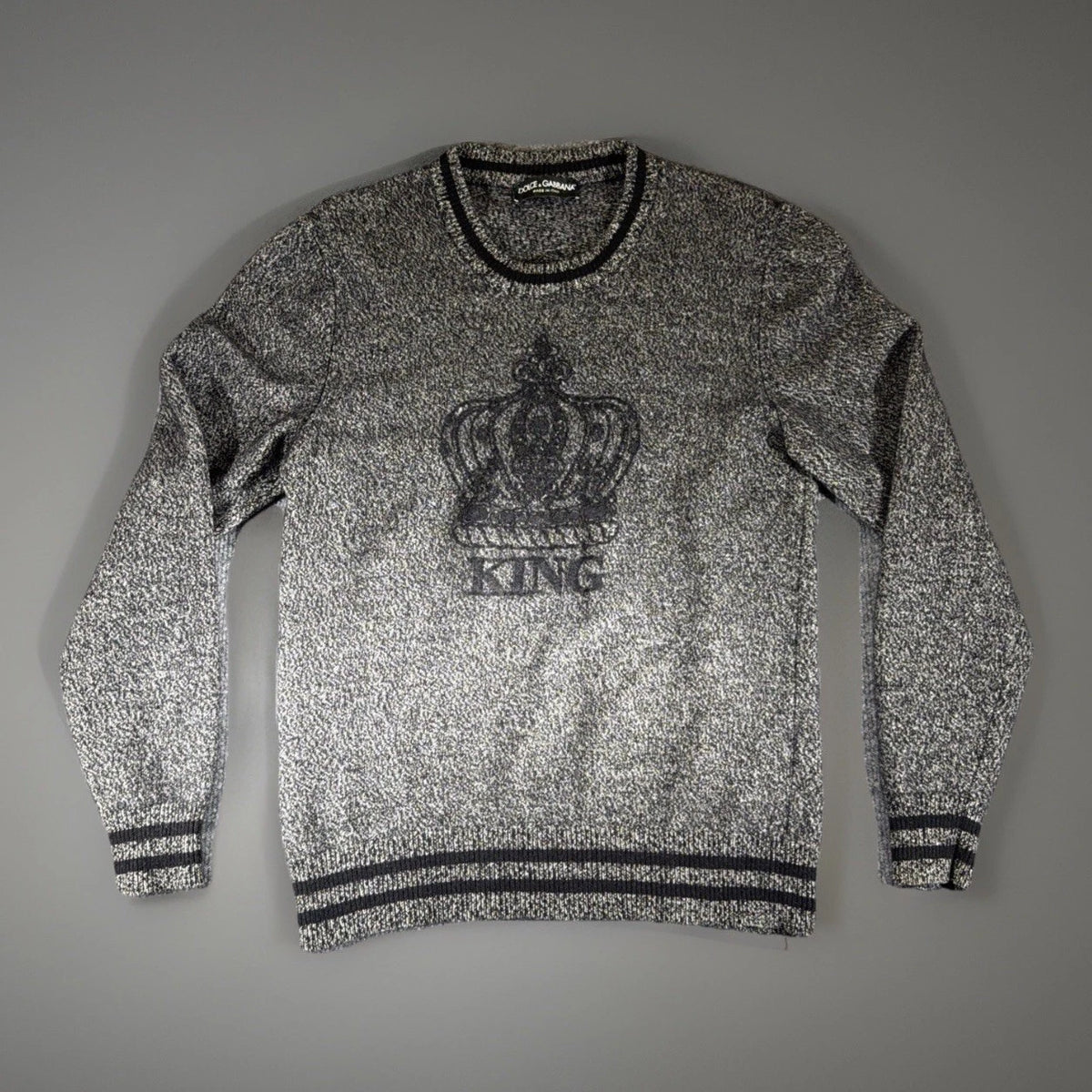 Dolce & Gabbana Boy's Crown King Cashmere Sweater Gray | Sz 50
