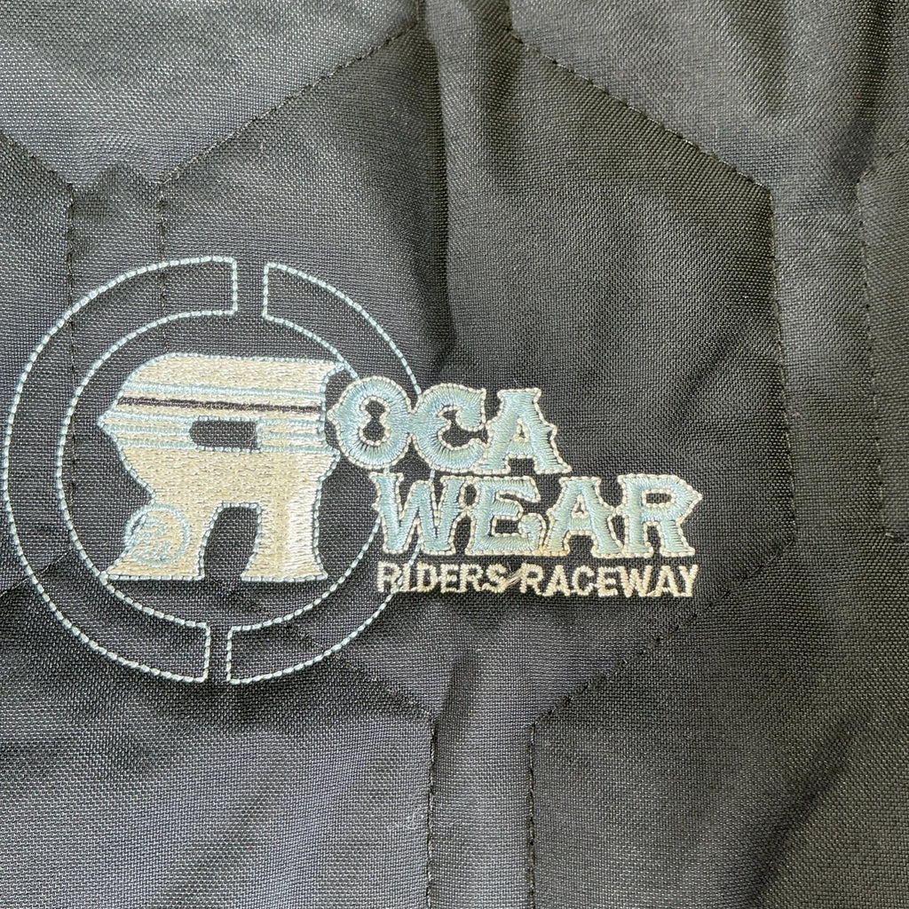 Vintage Y2K RocaWear Bomber Jacket Embroidered Logo Streetwear Zip Up Blue XXL