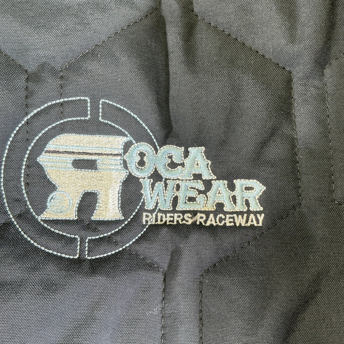 Vintage Y2K RocaWear Bomber Jacket Embroidered Logo Streetwear Zip Up Blue XXL