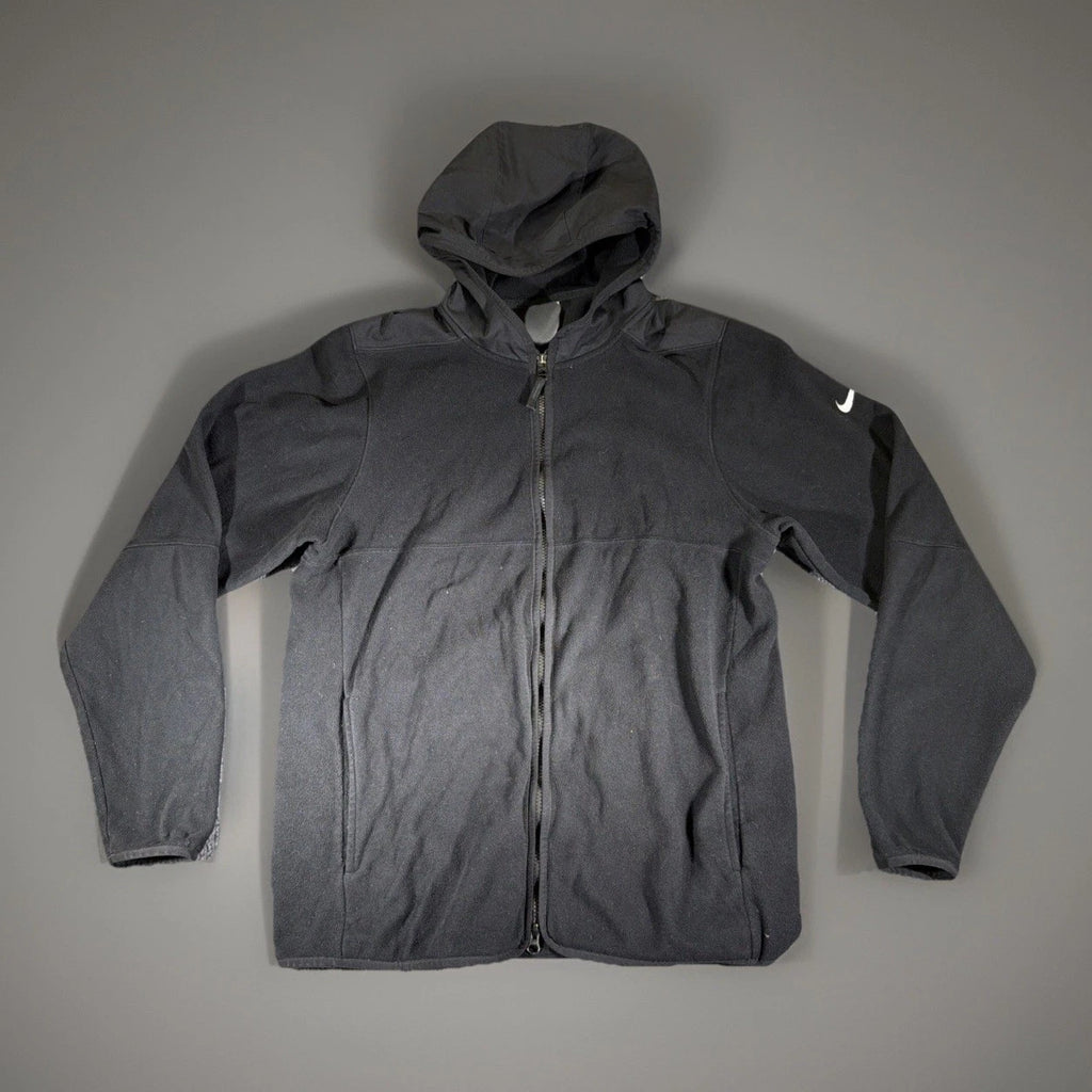 Nike Hoodie Mens M Size Black Dri-FIT Full Zip Fleece Sweatshirt Athletic Jacket